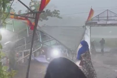 Viral, Video Angin Kencang Terjang Pasar Ramadhan di Gunungkidul, Tenda Ambruk