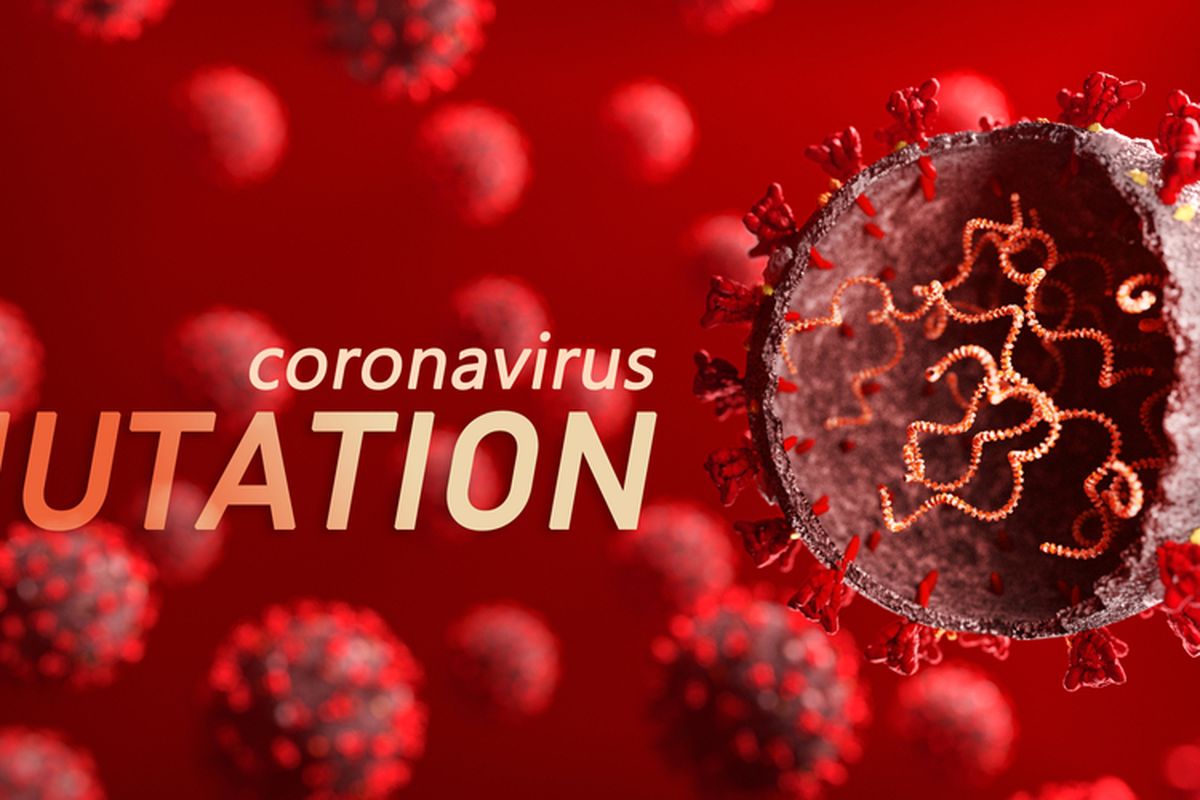 Ilustrasi varian baru virus corona, mutasi virus corona.