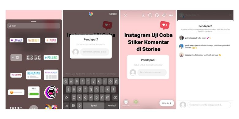 Screenshot Stiker Komentar Instagram