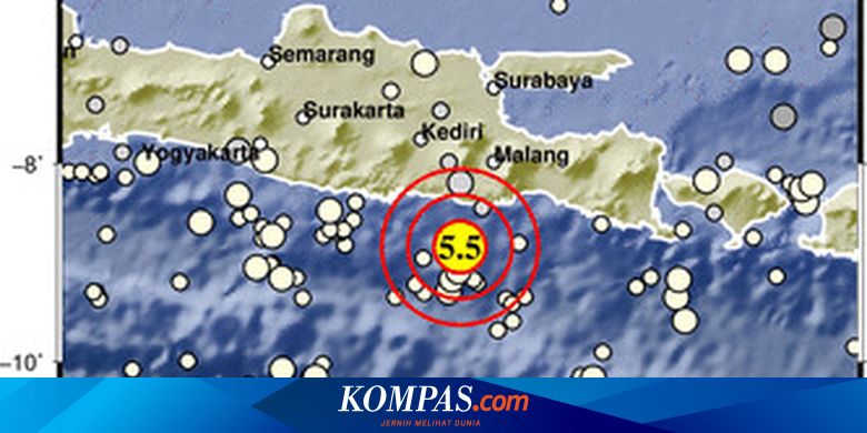Lagi Gempa M 5 5 Guncang Malang Hari Ini Tak Berpotensi Tsunami