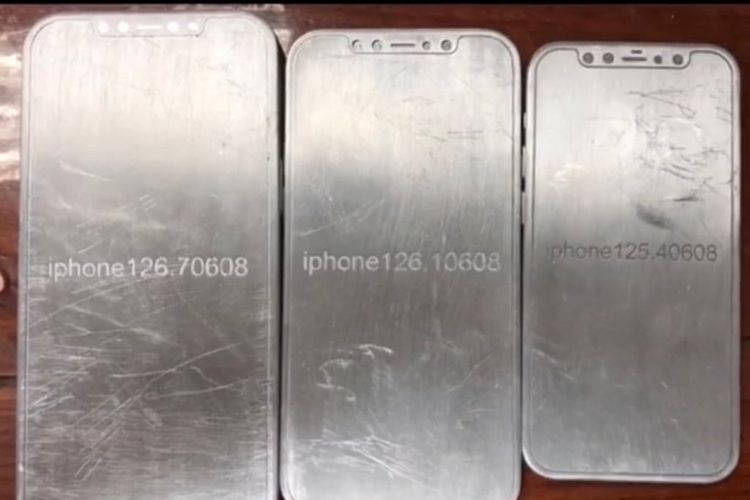 Bentuk cetakan yang diduga akan digunakan pada proses pembuatan iPhone 12