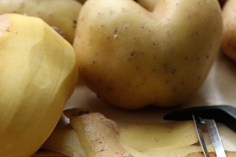 Ilustrasi kulit kentang. 
