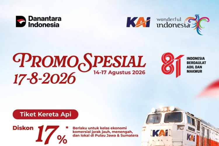 Link Beli Tiket KAI Diskon 17 Persen Promo 17 Agustus di Web kai.id 