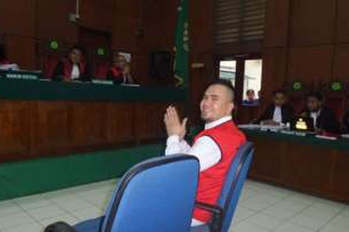 Saipul Jamil dalam ruang sidang Pengadilan Negeri Jakarta Utara, Rabu (25/5/2016).