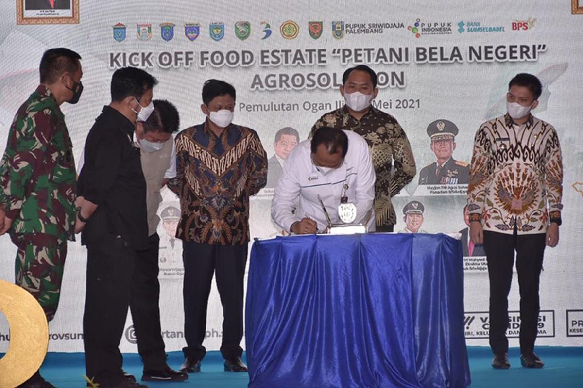 PT Pusri Palembang meluncurkan program Agrosolution Bela Negeri pada Jumat (28/5/2021) di Pemulutan, Ogan Ilir, Sumatera Selatan.