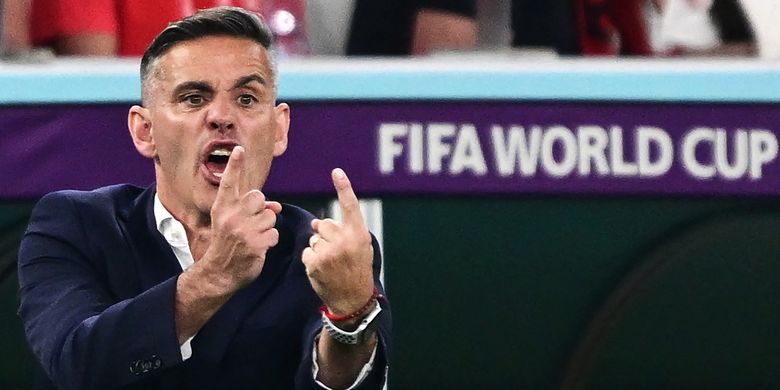 Pelatih timnas Kanada, John Herdman, memberi isyarat pada laga Grup F Piala Dunia Qatar 2022 antara Kanada dan Maroko di Stadion Al-Thumama di Doha pada 1 Desember 2022. PSSI secara resmi memastikan penunjukkan John Herdman sebagai pelatih Timnas Indonesia pada Sabtu (3/1/2026) sore WIB.