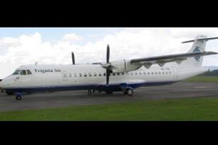 Pesawat jenis ATR 42 yang digunakan Trigana Air.