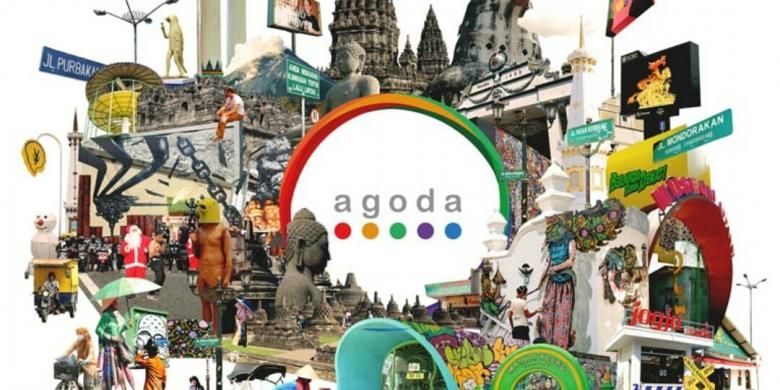 Kolase artwork Yogyakarta di game mobile interaktif Agoda