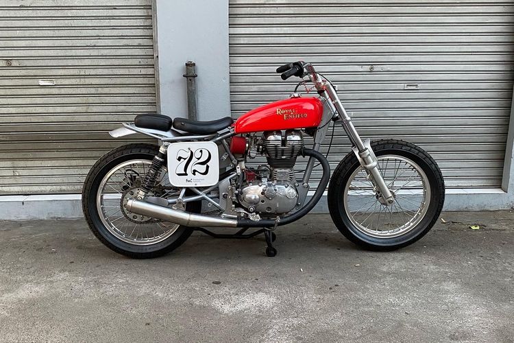 Royal Enfield Bullet 500 jadi Flat Track Racer buatan bengkel Frontwheel Motorcycle