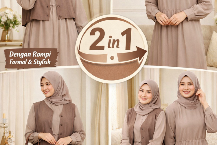 Gamis Rompi Lepas untuk Lebaran 2026.