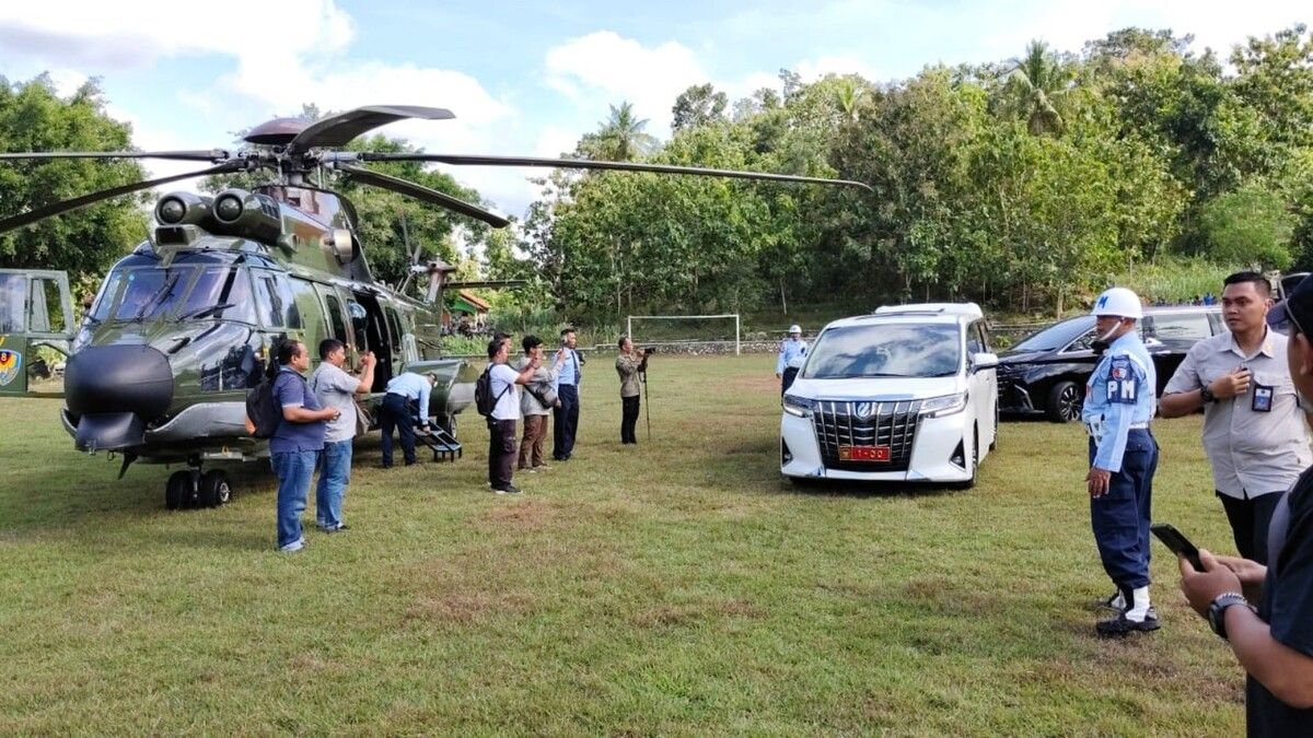Tinjau Pembangunan Pengairan, Prabowo Kunjungi Gunungkidul Naik Helikopter