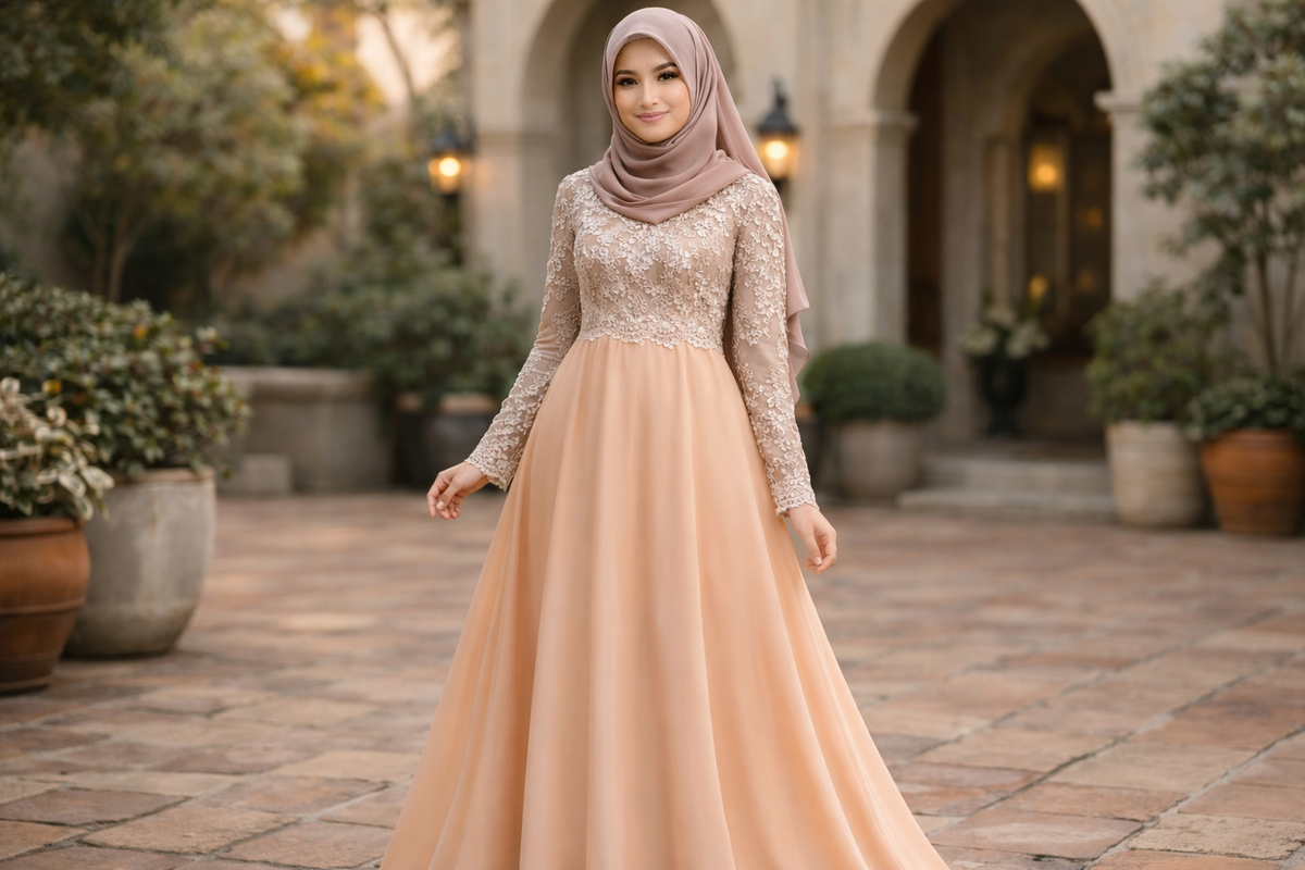 Gamis dua warna