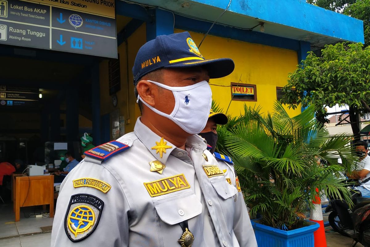 Kepala Terminal Bus Tanjung Priok, Mulya ditemui di Terminal Tanjung Priok, Jakarta Utara, Senin (21/12/2020).