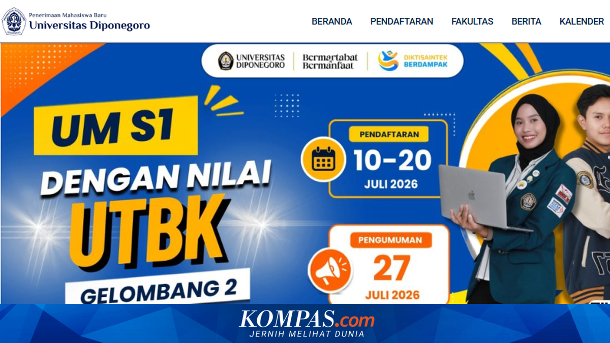 Seleksi Mandiri Undip 2026 Gelombang 2 Masih Buka, Gunakan Nilai UTBK