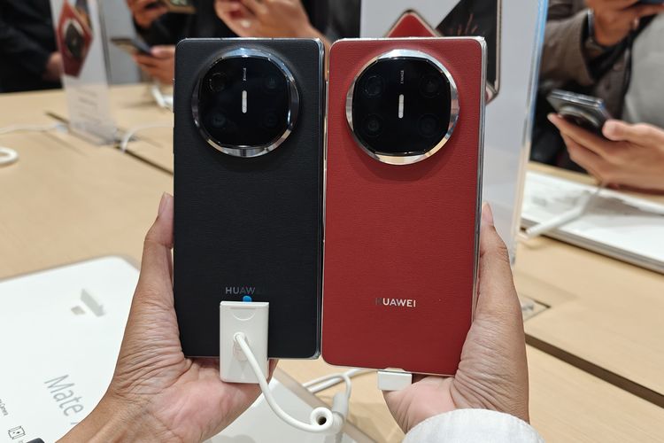 Huawei Mate X6 resmi meluncur di pasar Indonesia, Selasa (11/3/2025), terdiri atas dua warna, hitam dan merah.