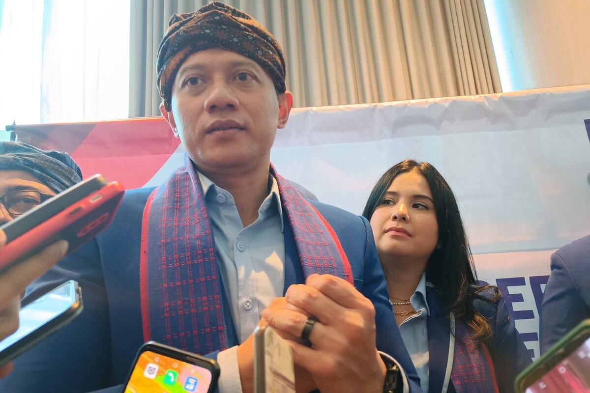 Ketua Umum Partai Demokrat Agus Harimurti Yudhoyono (AHY) dalam kegiatan wawancara kepada awak media usai melantik pengurus DPC Demokrat se-Provinsi Banten di Hotel Novotel Kota Tangerang, Senin (10/10/2022). AHY menyampaikan beberapa hal terkait pilpres 2024 mendatang.