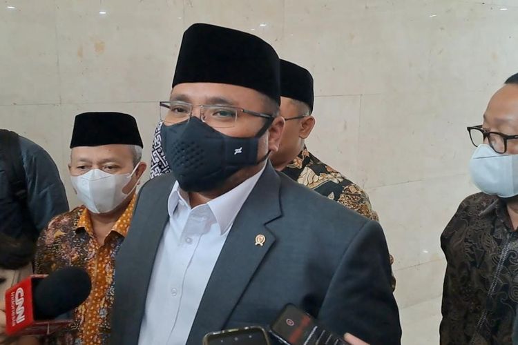 Menteri Agama (Menag) Yaqut Cholil Qoumas saat ditemui di Gedung DPR RI, Senayan, Jakarta Pusat, Kamis (19/1/2023). 