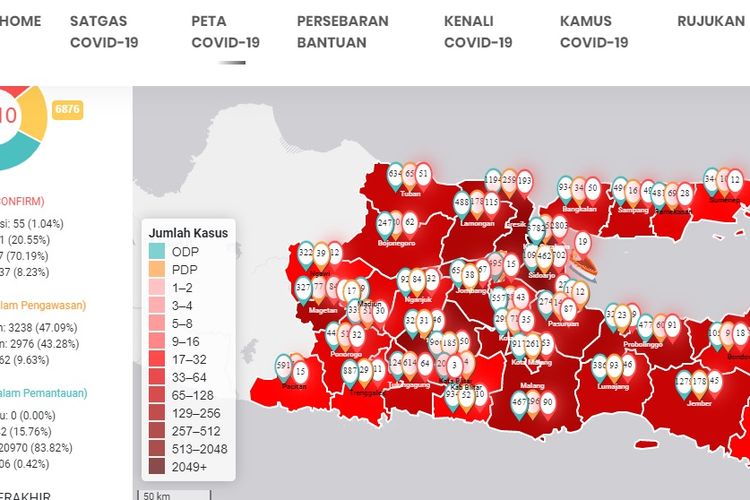 Pasien yang sembuh di Jawa Timur bertambah 292 orang, sehingga totalnya menjadi 1.091 pasien, Rabu (3/6/2020).
