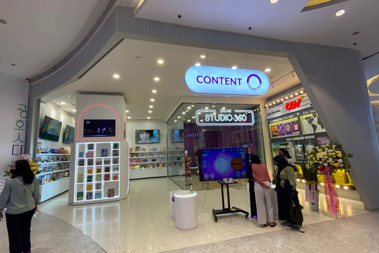 Salah satu area di Korea 360, booth Content, yang digelar di Lotte Shopping Avenue, Jakarta Selatan. 