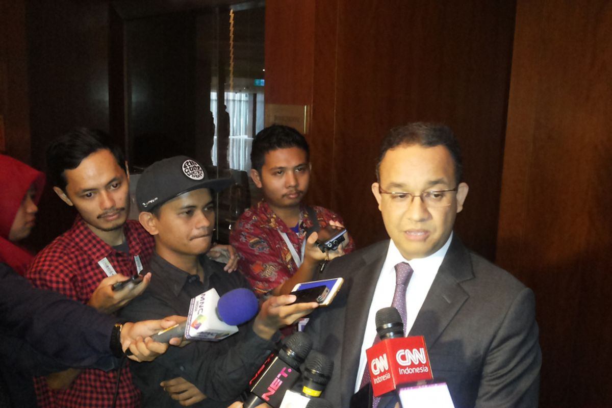 Gubernur terpilih DKI Jakarta Anies Baswedan saat ditemui di Mandarin Hotel, Jakarta, Rabu (24/5/2017).