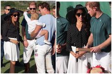 Temani Suami Tanding Polo, Meghan Markle Cantik Pakai Blus Polkadot