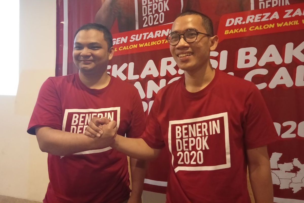 Deklarasi bakal calon wali kota dan wakil wali kota jalur independen di Juliet Coffee & Kitchen, Margonda, Depok, Senin (23/12/2019).