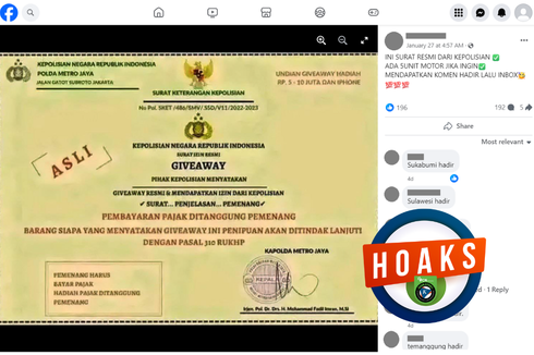 INFOGRAFIK: Muncul Hoaks Pemberian Giveaway Butuh Surat Keterangan Polisi, Awas Penipuan