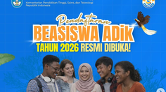 Beasiswa ADik Kemendikti 2026 Dibuka, Simak Syarat dan Cara Daftarnya
