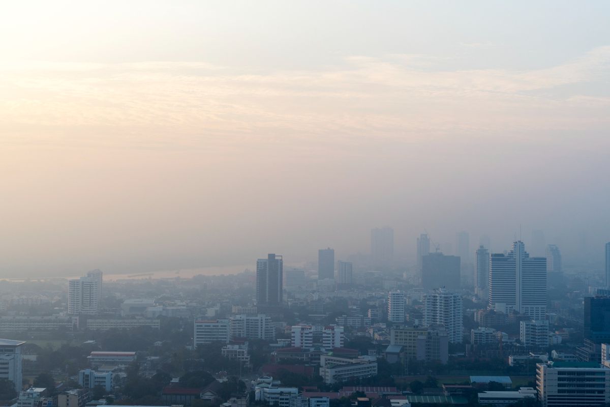 Ilustrasi polusi udara tinggi.