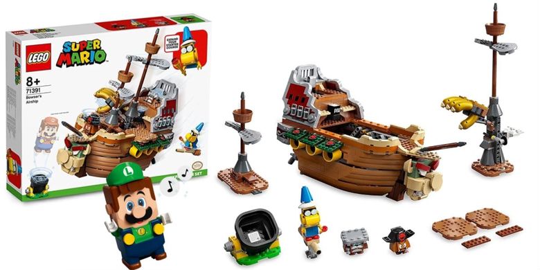 Lego Luigi bersama Bowser's Airship