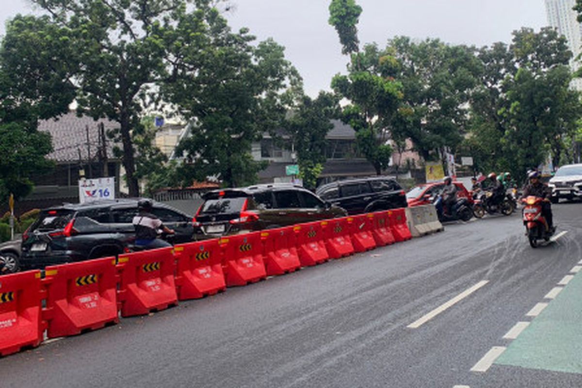 Ilustrasi rekayasa lalu lintas di Jalan Pakubuwono VI, Jakarta Selatan