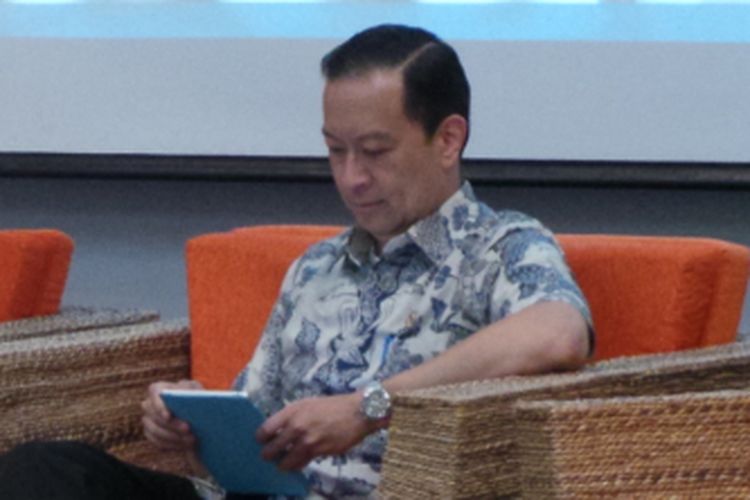 Kepala Badan Koordinasi Penanaman Modal (BKPM) Thomas Trikasih Lembong, di diskusi Forum Merdeka Barat 9, Gedung Kemenkominfo, Jakarta Pusat, Kamis (27/7/2017).