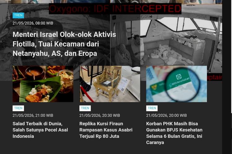 [POPULER TREN] Menteri Israel Banjir Kecaman Usai Olok-olok Aktivis Flotilla | Sejarah Soeharto Lengser 21 Mei 1998