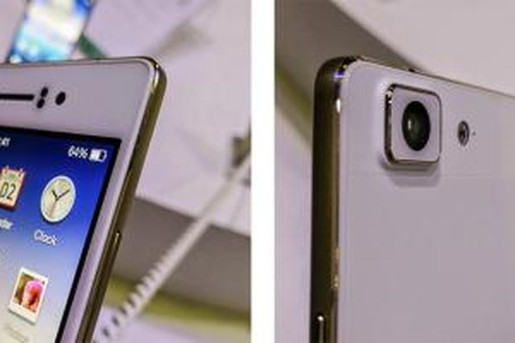 Mungkin karena saking tipisnya ponsel ini, bagian kamera Oppo R5 terlihat agak menonjol dibanding permukaan punggung smartphone di sekitarnya