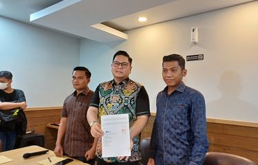 Kuasa hukum Lady Nayoan, Timoty Ezra Simanjuntak, di Cempaka Putih, Jakarta Pusat,  Senin (3/7/2023).