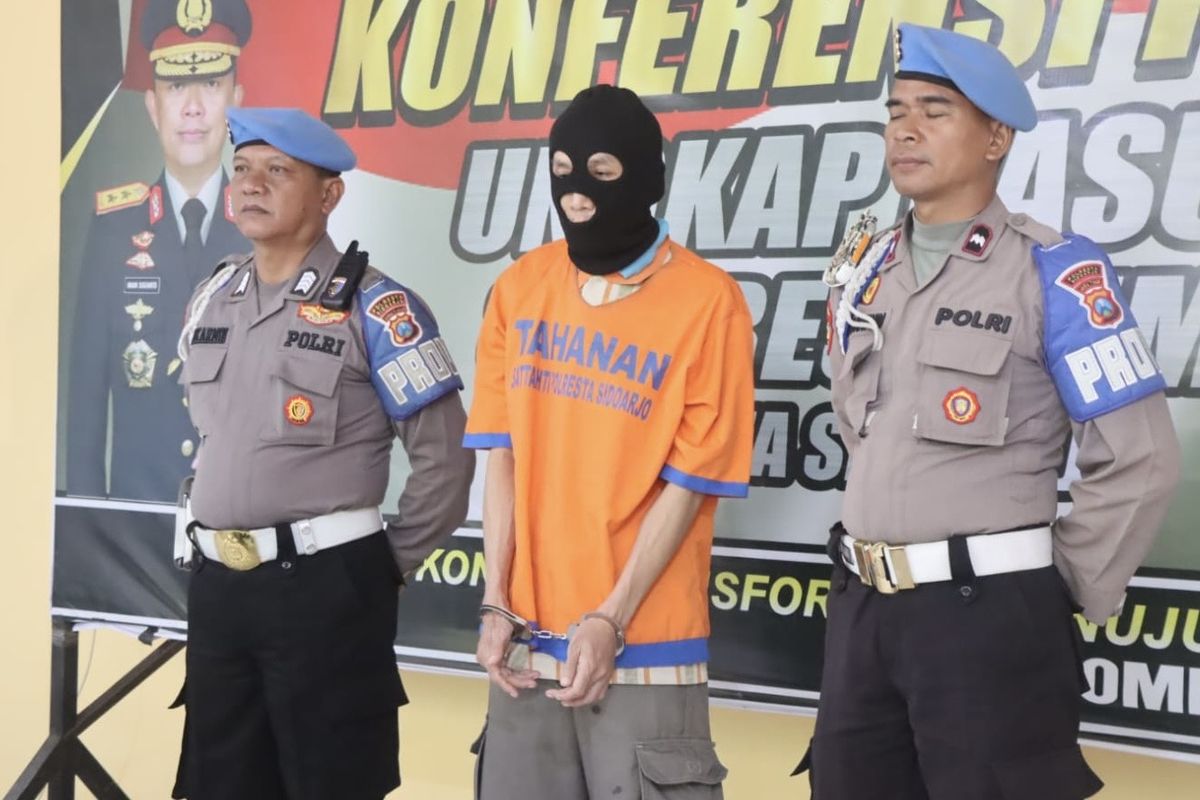 Pelaku pencabulan anak disabilitas di Sidoarjo, Selasa (27/8/2024).
