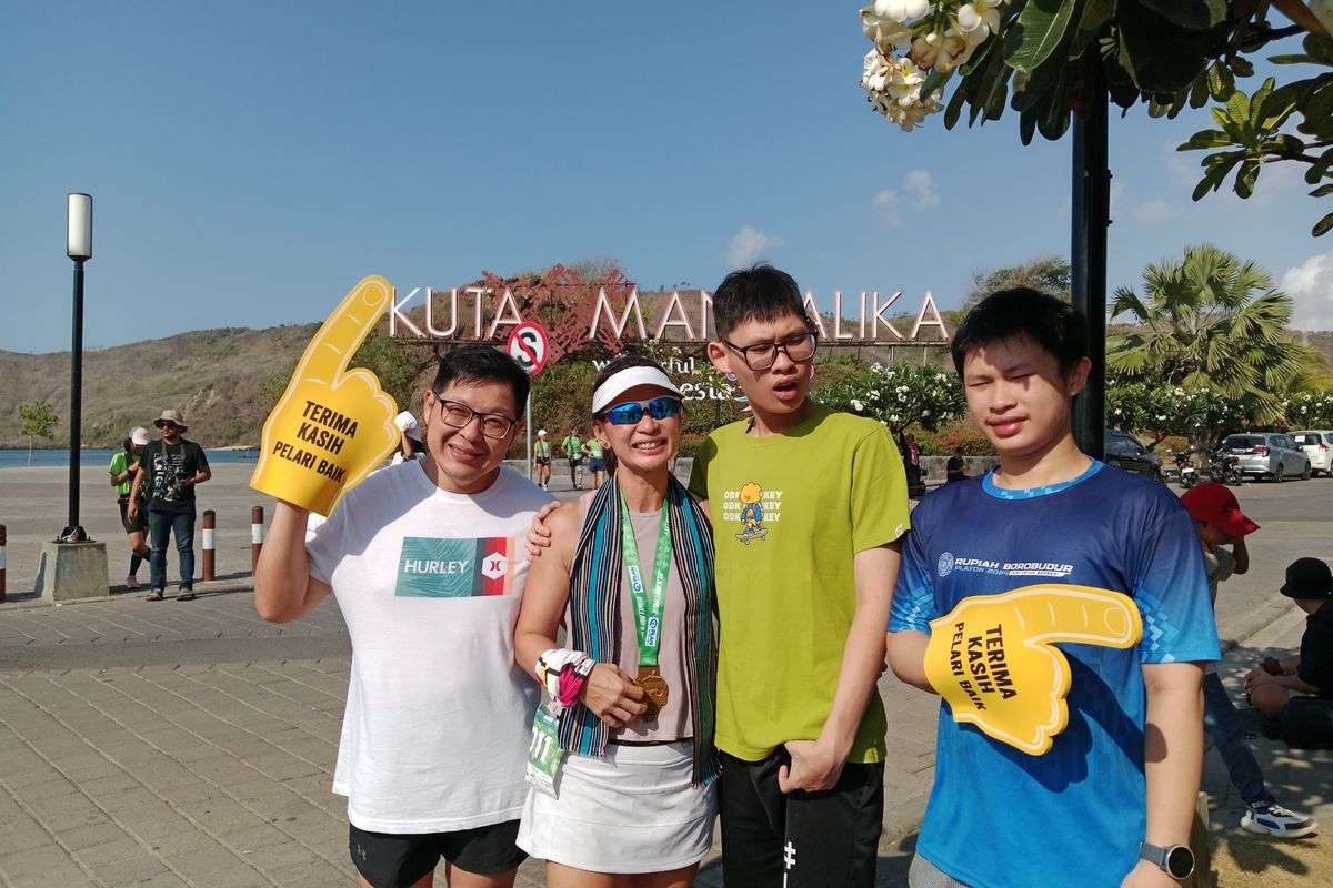 Momen Spesial Pelari Carla Felany Berlari Bareng Keluarga untuk Galang Dana Air Bersih di Lombok