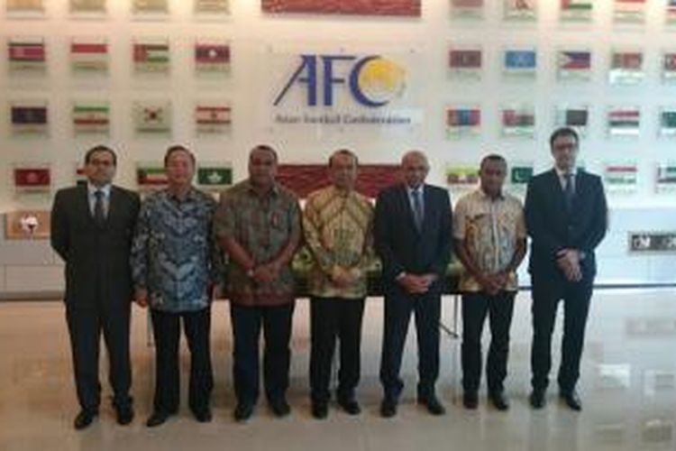Pertemuan segitiga antara perwakilan AFC, Kemenpora, dan Persipura Jayapura di Kuala Lumpur, Jumat (12/6/2015).
