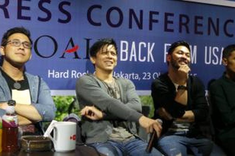 NOAH hadir dalam konferensi pers 'Back from USA' di Hard Rock Cafe, Pacific Place, Jakarta Selatan, Jumat (23/10/2015) sore.