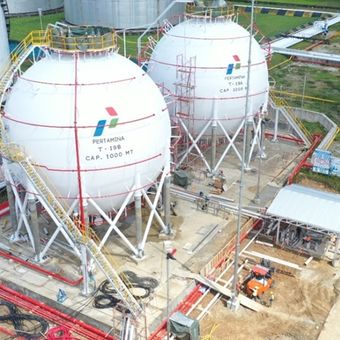 Terminal LPG di Wayame, Ambon, Provinsi Maluku dengan kapasitas total 2.000 matrik ton.