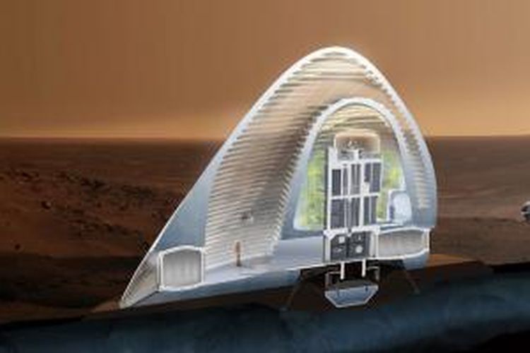 Rumah hijau hidroponik yang dibangun secara vertikal akan mengelilingi penghuni bertujuan untuk memproduksi lebih banyak oksigen ke 