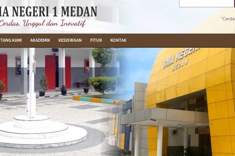 Laman website SMA Negeri 1 Medan.