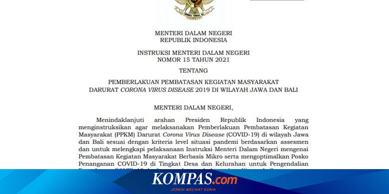 Berlaku Hari Ini, Ini Ketentuan PPKM Darurat Jawa-Bali Berikut Tambahannya - Vimarsana News