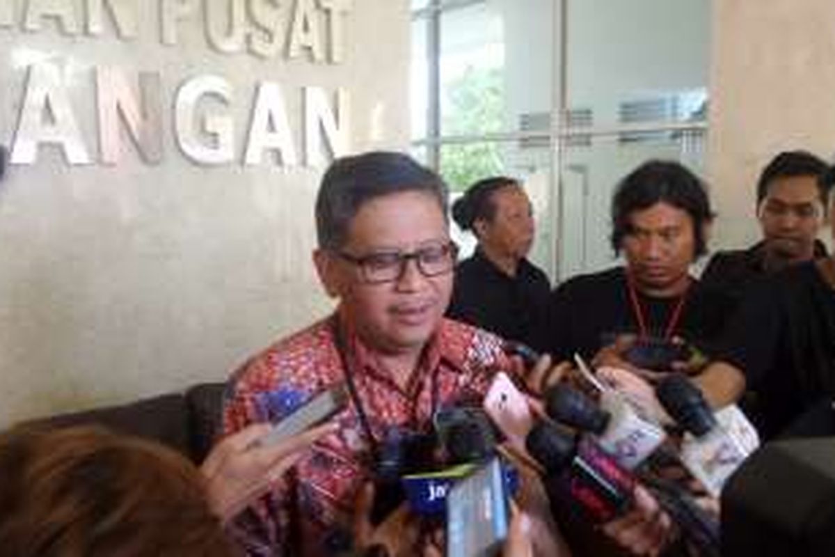 Sekjen PDI Perjuangan Hasto Kristianto di Kantor DPP PDI-P, Jalan Diponegoro, Menteng, Jakarta, Kamis (18/8/2016).