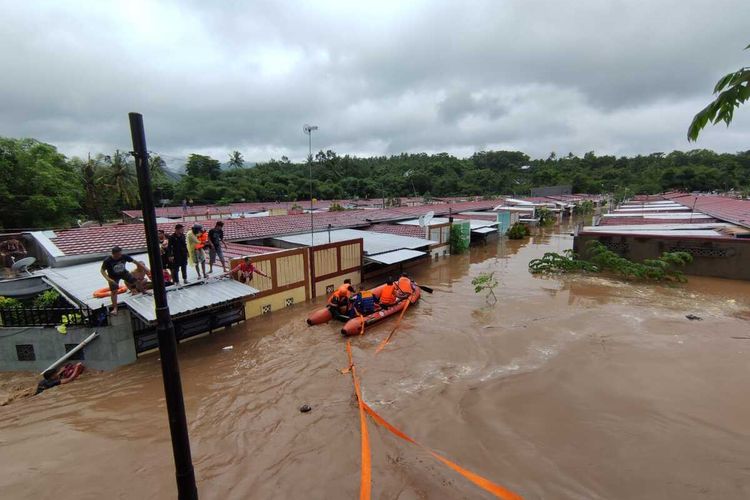 Kondisi banjir di wilayah Kecamatan Gunung Sari