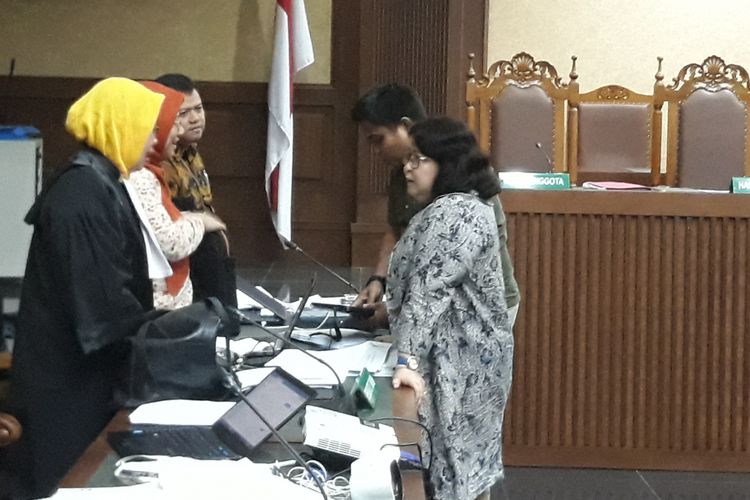 Elza Syarief di Pengadilan Tindak Pidana Korupsi Jakarta, Senin (26/2/2018).