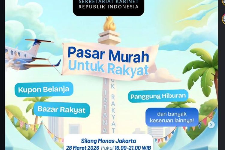 Istana Gelar Pasar Murah di Monas, Ada Kupon Sembako-Makanan Gratis