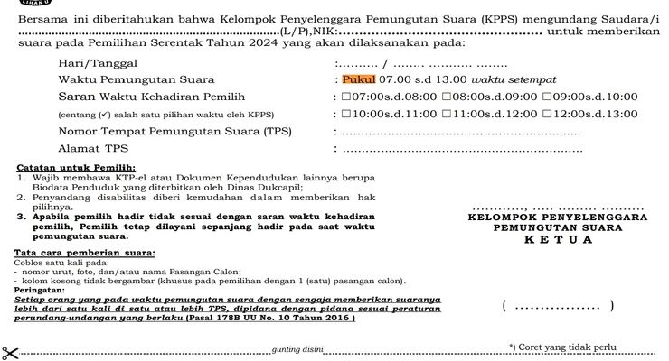 Belum Mendapat Undangan Pilkada 2024, Apa Bisa Mencoblos di TPS?
