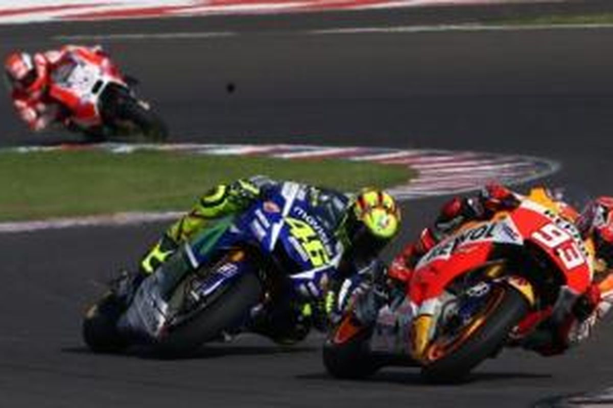 Valentino Rossi dan Marc Marquez di GP Argentina