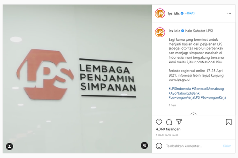 Lowongan Kerja di Lembaga Penjamin Simpanan, Simak Syarat-syaratnya!